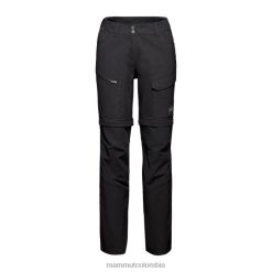 Mammut pantalones híbridos con cremallera zinal negro - Mammut Ropa Deportiva HH4JB254 mujer